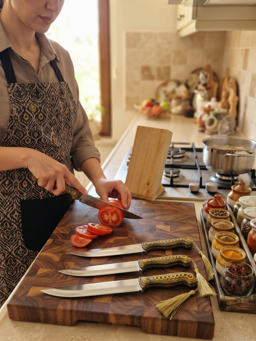 4-Piece Kitchen & Chef Knife Set with Block