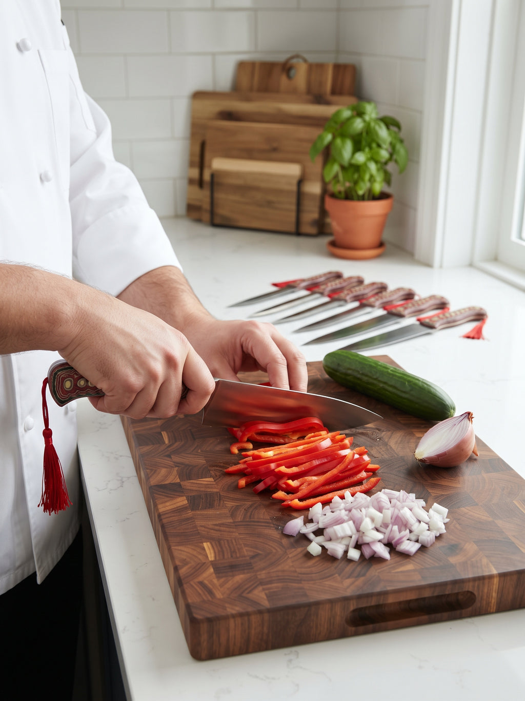 7-Piece Kitchen Knife Set with Block