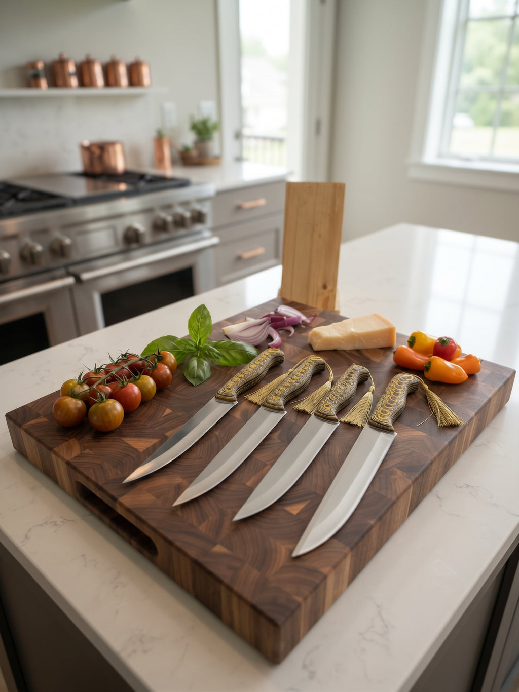 4-Piece Kitchen & Chef Knife Set with Block