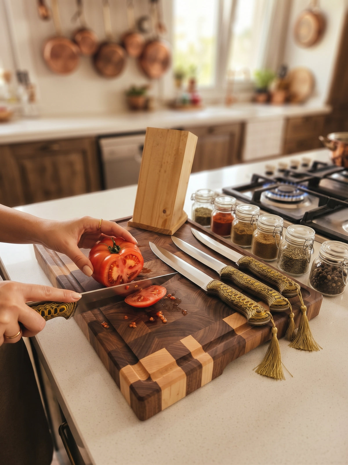 4-Piece Kitchen & Chef Knife Set with Block