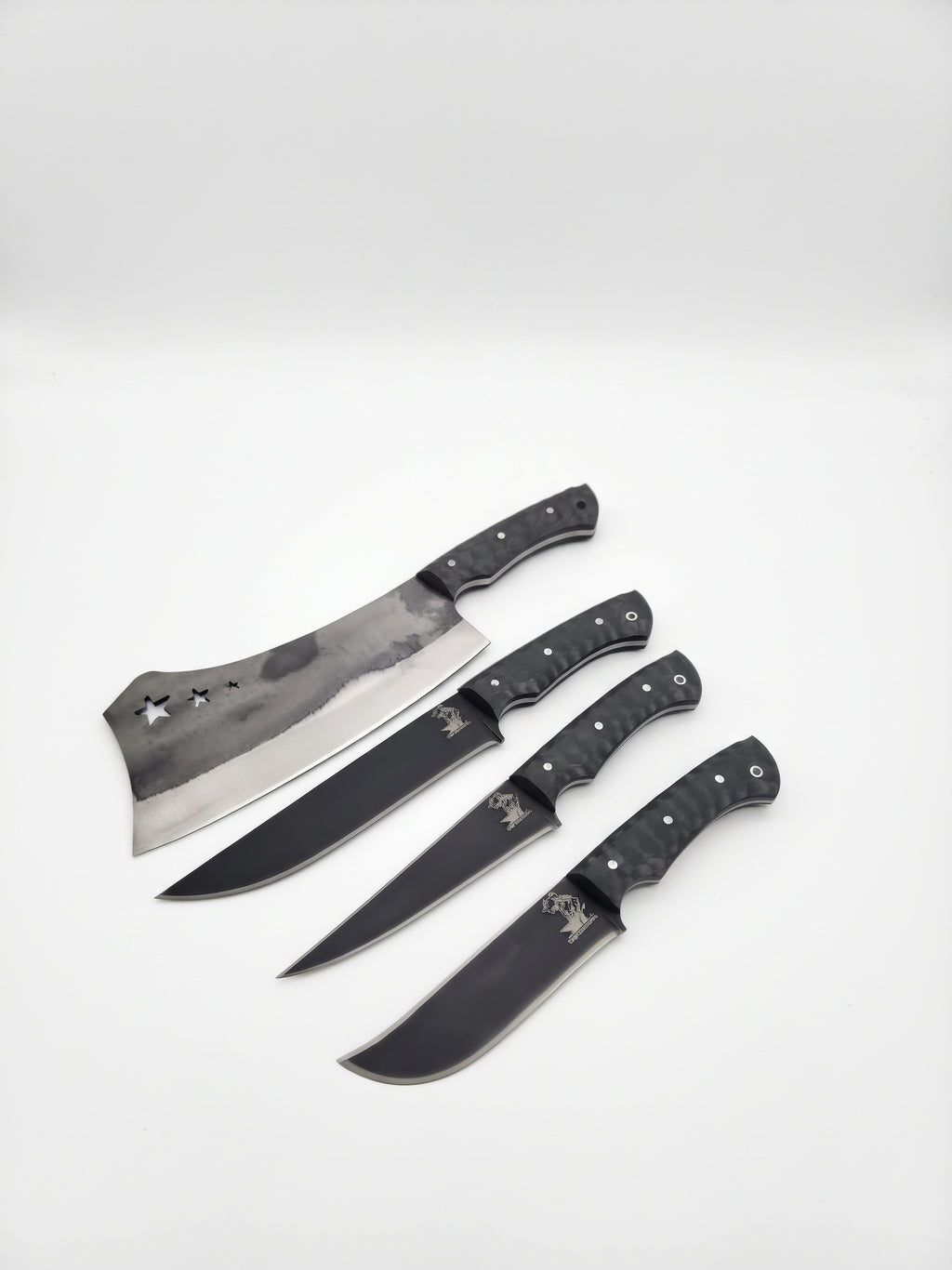 Professional Butcher Knife Set Karadayı (Cleaver + Honing Steel + Bag)