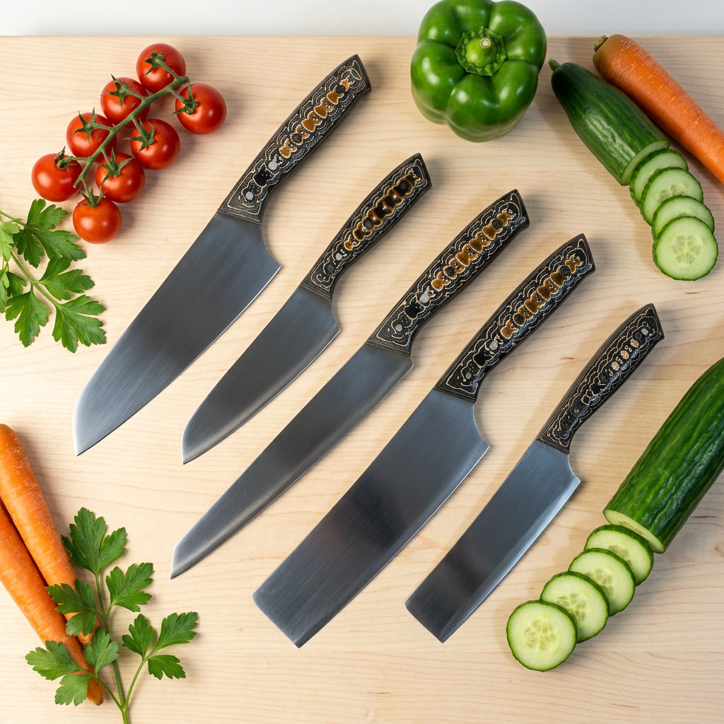 Professional Chef Knife Set 4 – Leopard Edition
