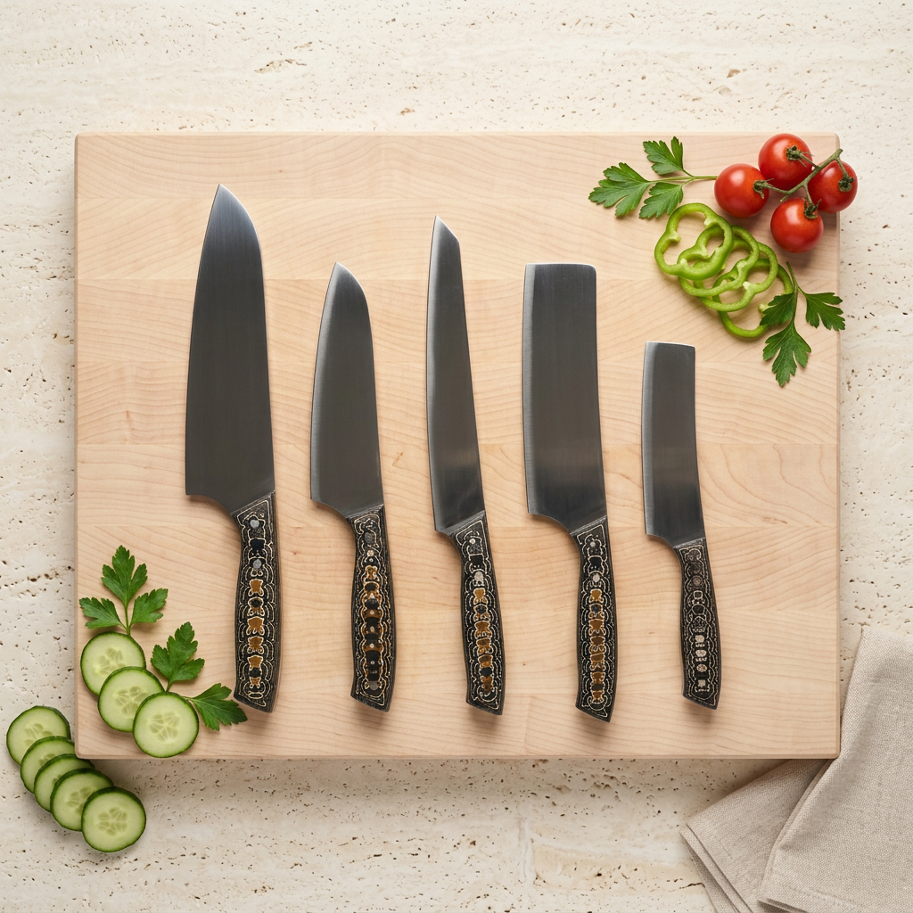 Professional Chef Knife Set 4 – Leopard Edition