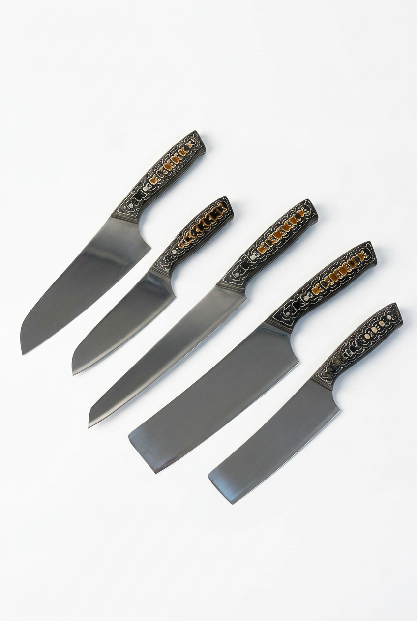 Professional Chef Knife Set 4 – Leopard Edition