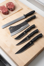 Professional Butcher Knife Set Karadayı (Cleaver + Honing Steel + Bag)