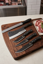 Professional Butcher Knife Set Karadayı (Cleaver + Honing Steel + Bag)