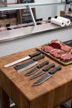 Professional Butcher Knife Set Karadayı (Cleaver + Honing Steel + Bag)