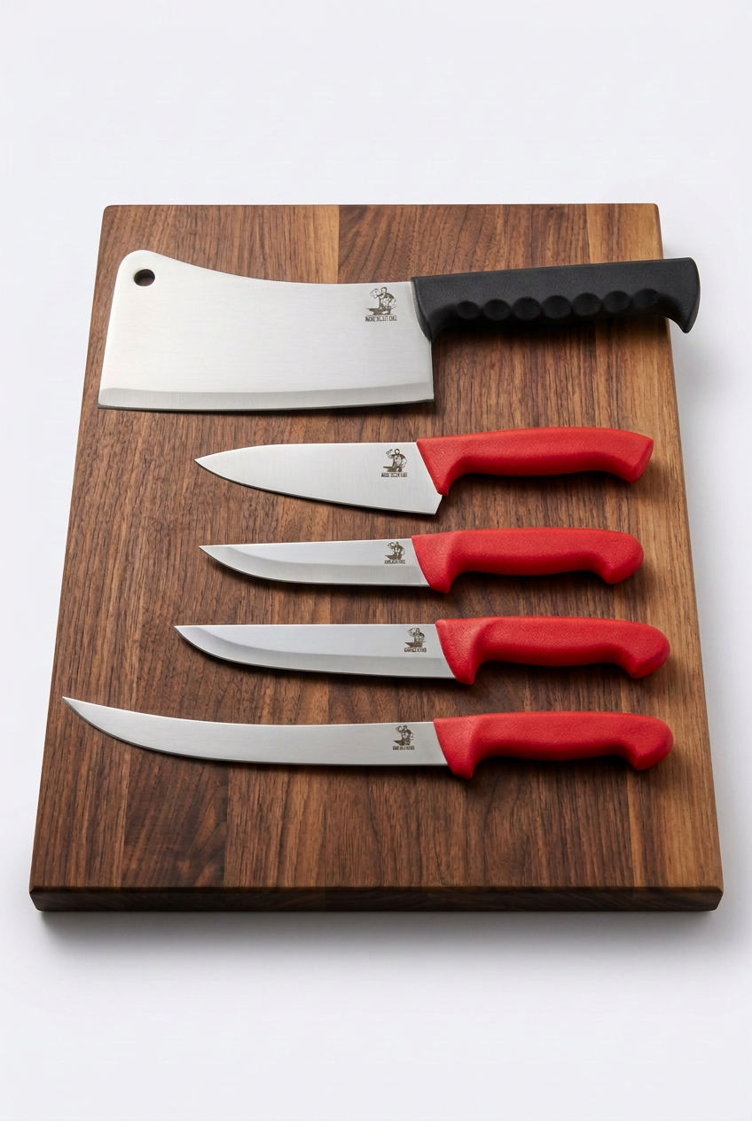 Butcher Knife Set – Vibro Handle No.3 with Large Cleaver