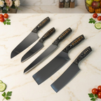 Professional Chef Knife Set 4 – Leopard Edition