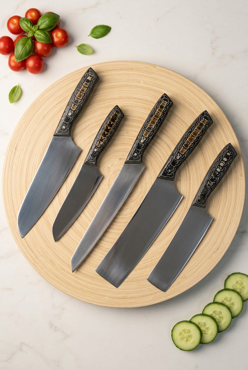 Professional Chef Knife Set 4 – Leopard Edition