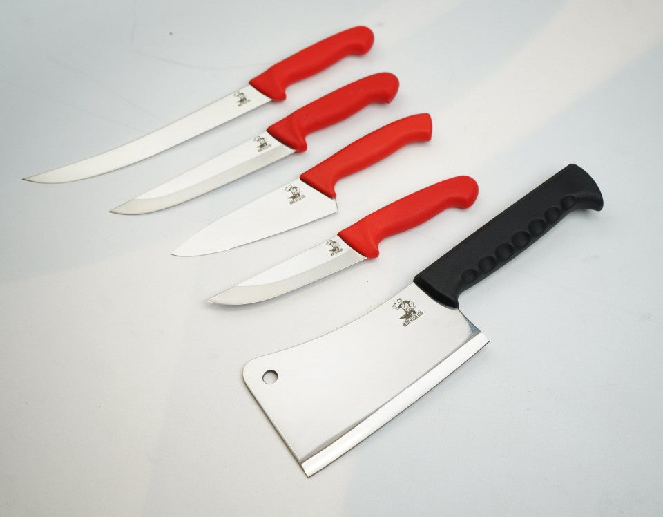 Butcher Knife Set – Vibro Handle No.3 with Large Cleaver
