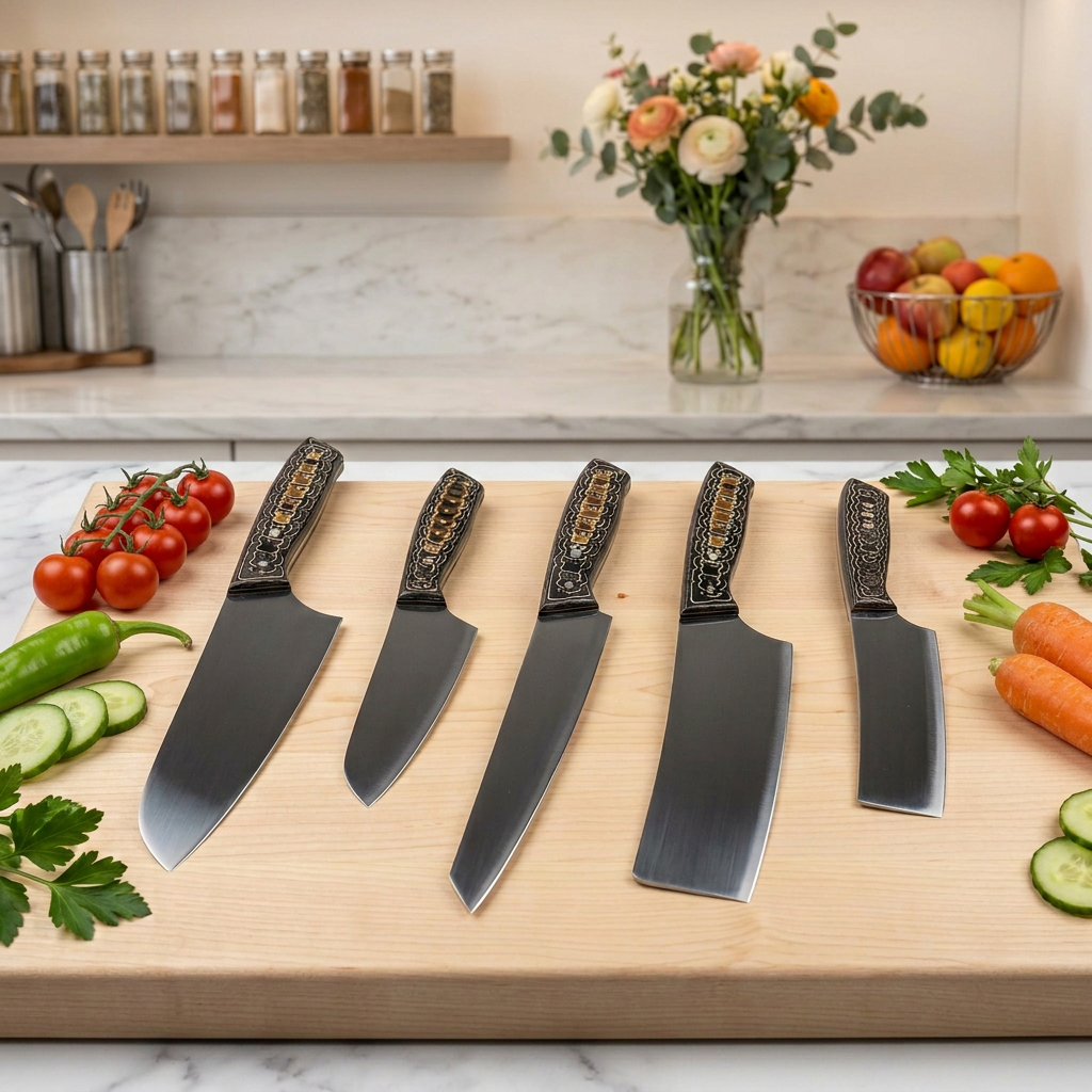 Professional Chef Knife Set 4 – Leopard Edition