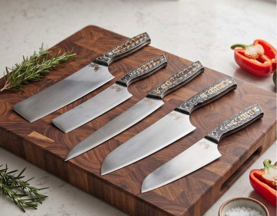 Professional Chef Knife Set 4 – Leopard Edition