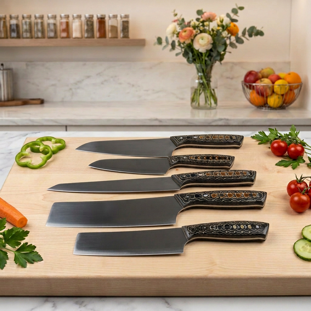 Professional Chef Knife Set 4 – Leopard Edition